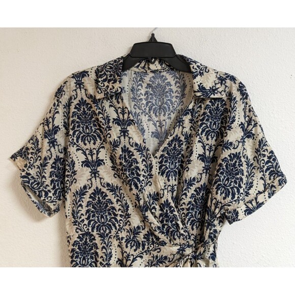 NWT~CUPSHE Floral Print Midi Dress Cover-Up Faux Wrap Dress Rayon-Viscose Size L - Picture 3 of 8